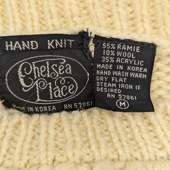 Vintage Sweater Shirt Sleeve Hand Knit Chelsea Place Size M Excellent Condition - Picture 11 of 11